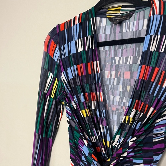 BCBGMaxazria Adele Wrap Multicolor Dress - Picture 4 of 16
